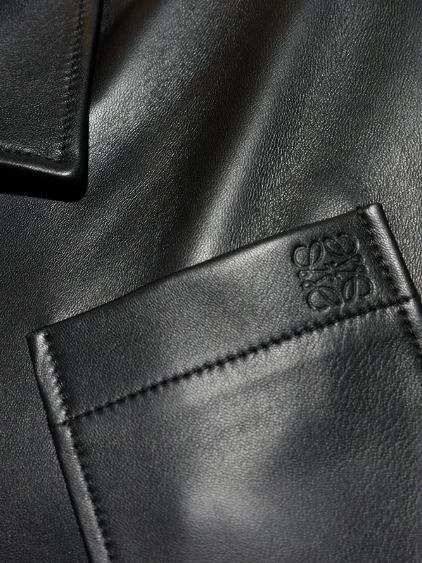 LOEWE パッチポケット レザージャケット | ブラック | FARFETCH JP