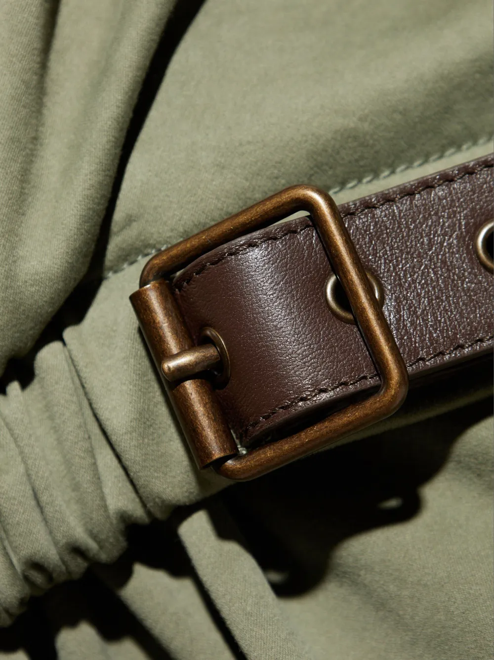 Loewe Belted Cotton Jacket In Green