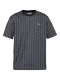 Lacoste geometric-pattern cotton T-shirt - Grey