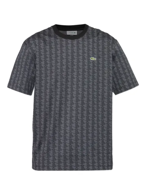 Lacoste geometric-pattern cotton T-shirt