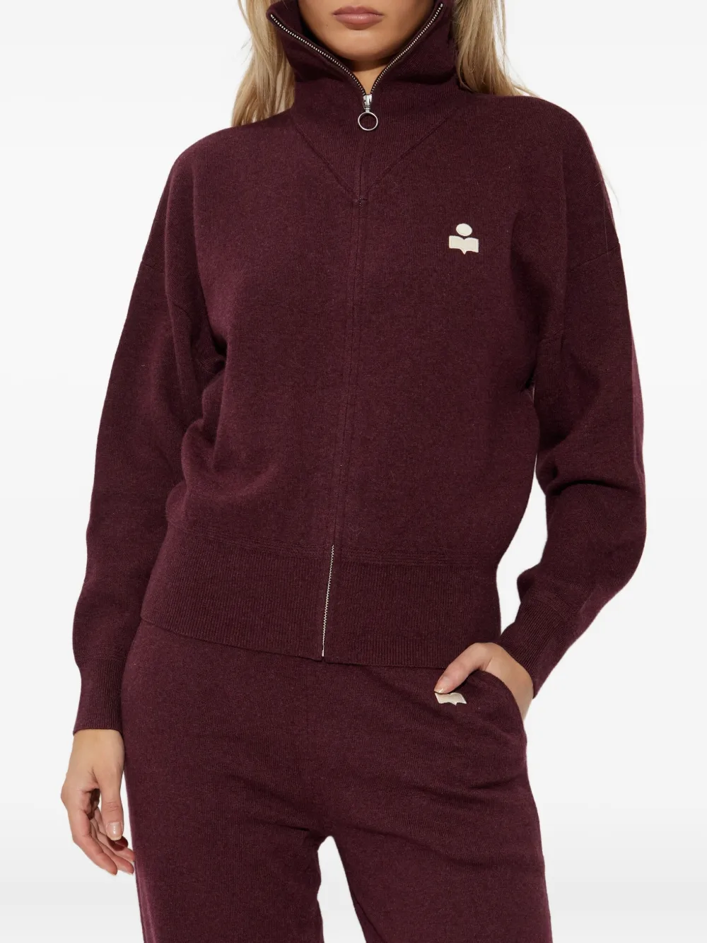 MARANT ÉTOILE Vest met hoge hals en rits Rood