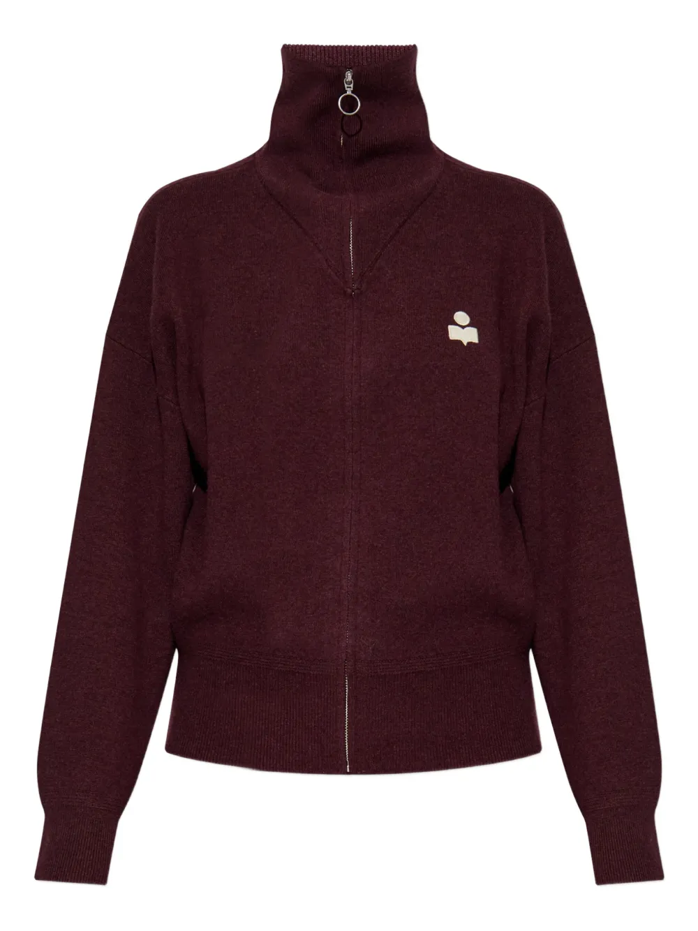 MARANT ÉTOILE high-neck zip-up cardigan | Red | Image 1