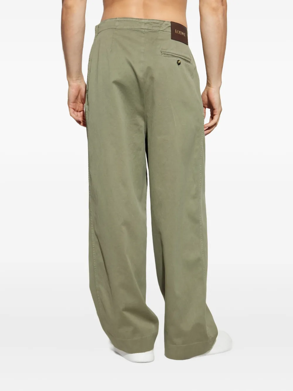 LOEWE Plooibroek met ceintuur Groen