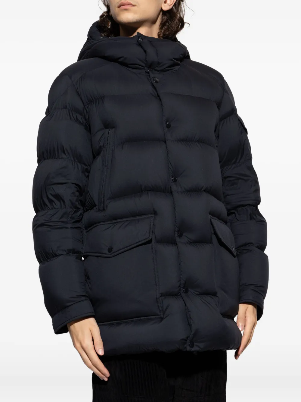 Moncler Bretagne donsjack met capuchon Blauw