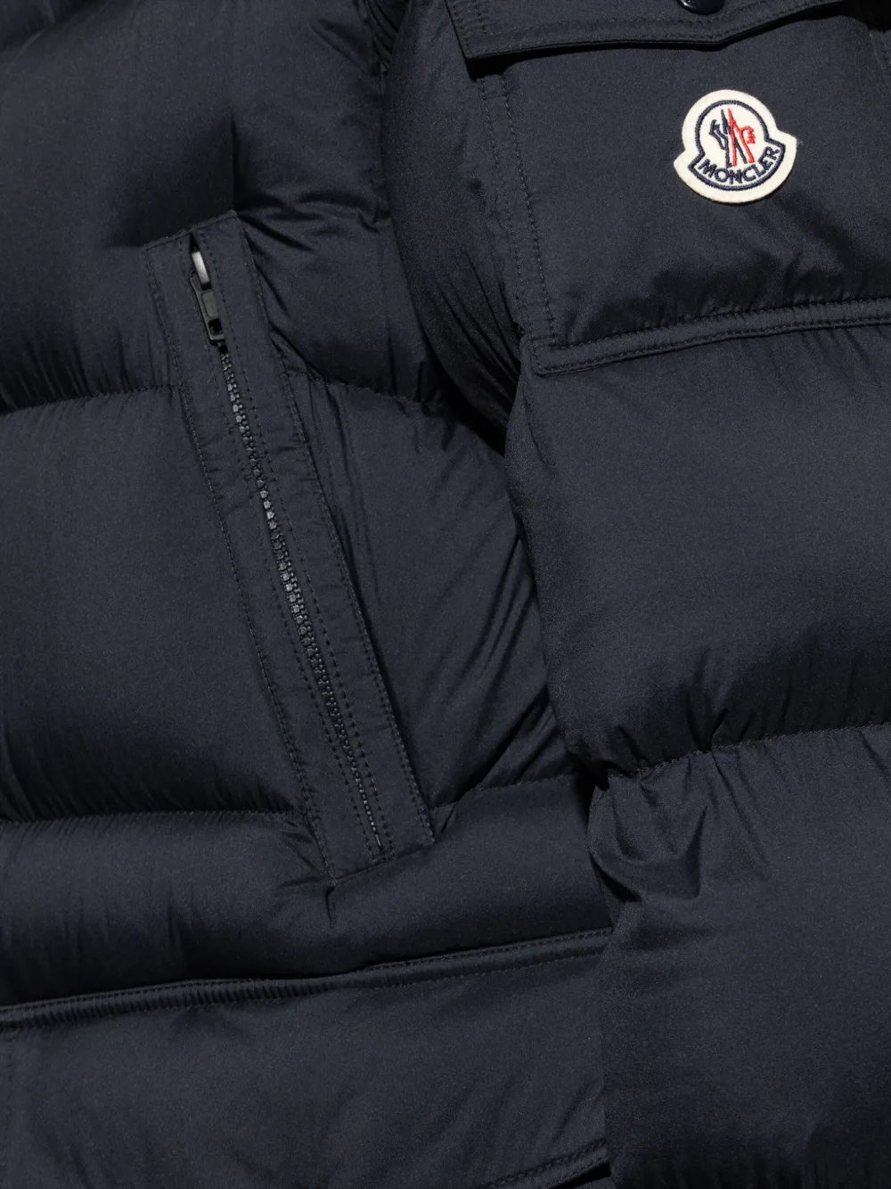 Moncler Bretagne donsjack met capuchon Blauw