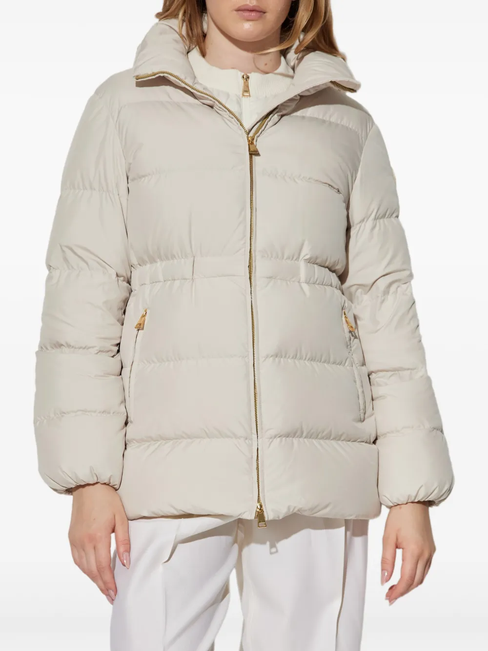 Moncler Brossette Short Down Jacket Clothing In White