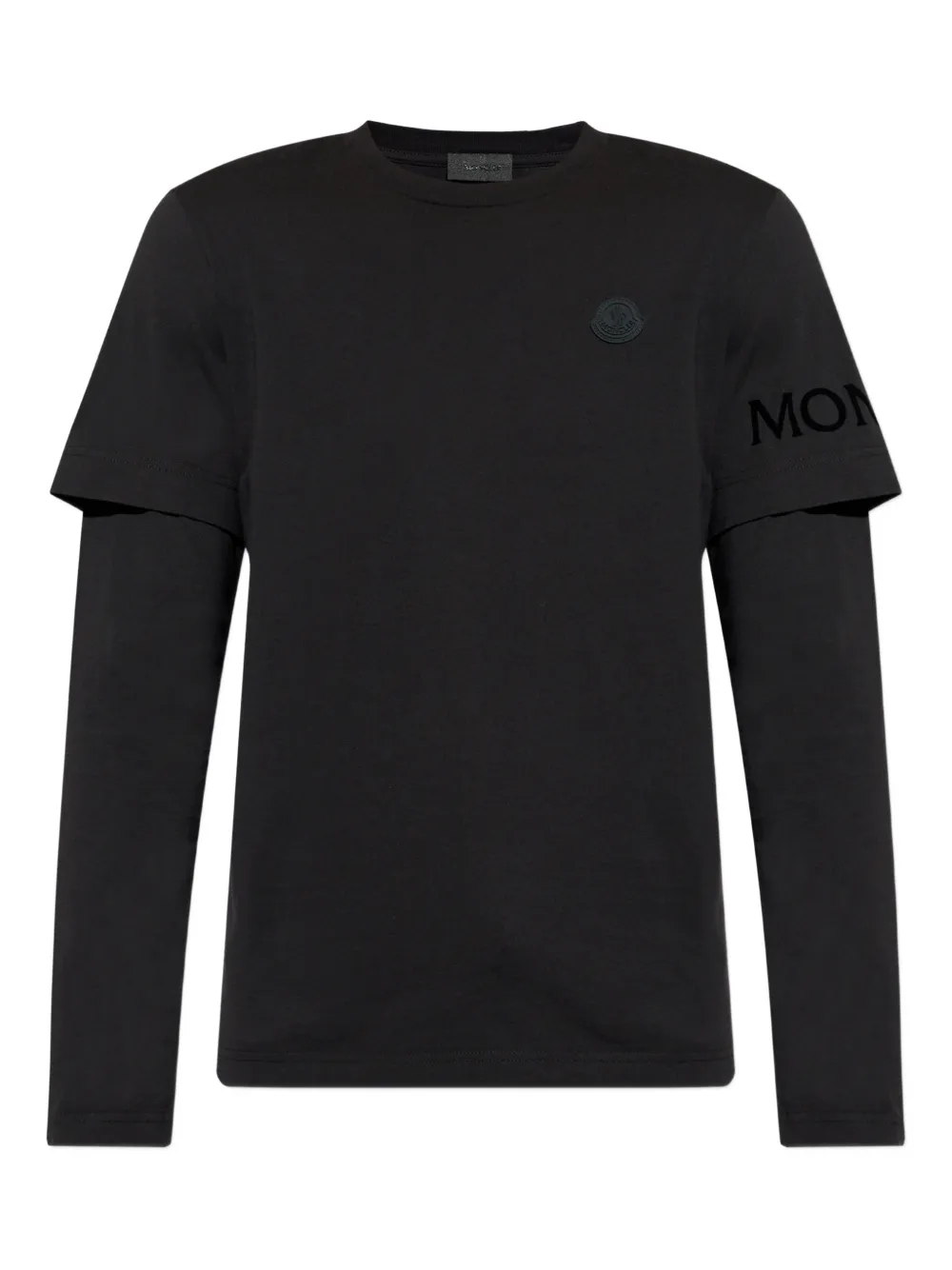 Moncler double-sleeve logo-patch T-shirt | Black | Image 1