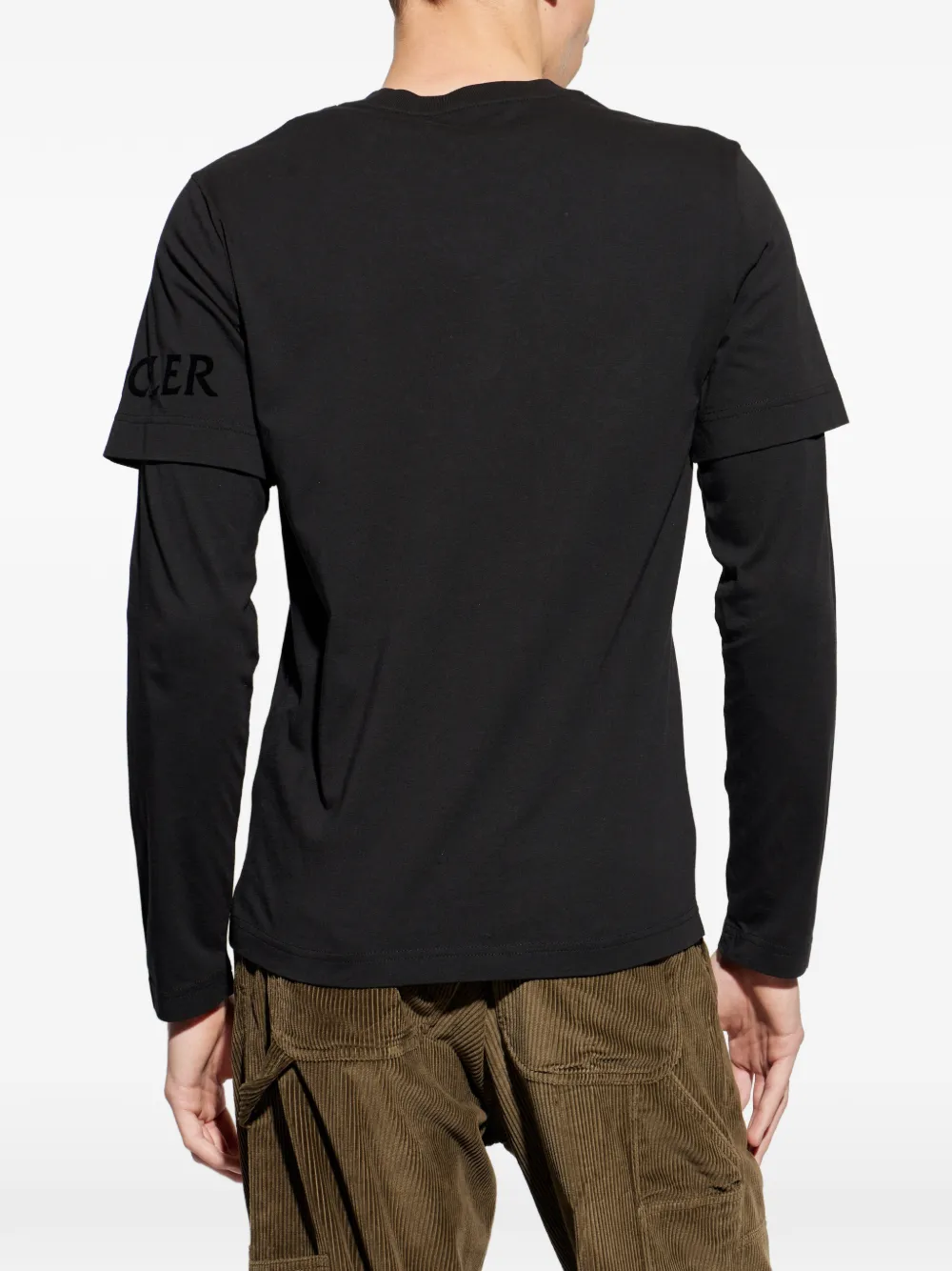 Moncler T-shirt met dubbele mouwen en logopatch Zwart