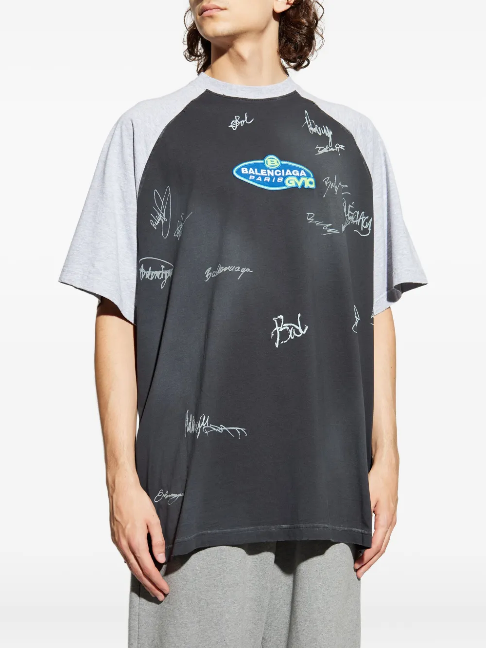 Balenciaga T-shirt met raglan mouwen Zwart