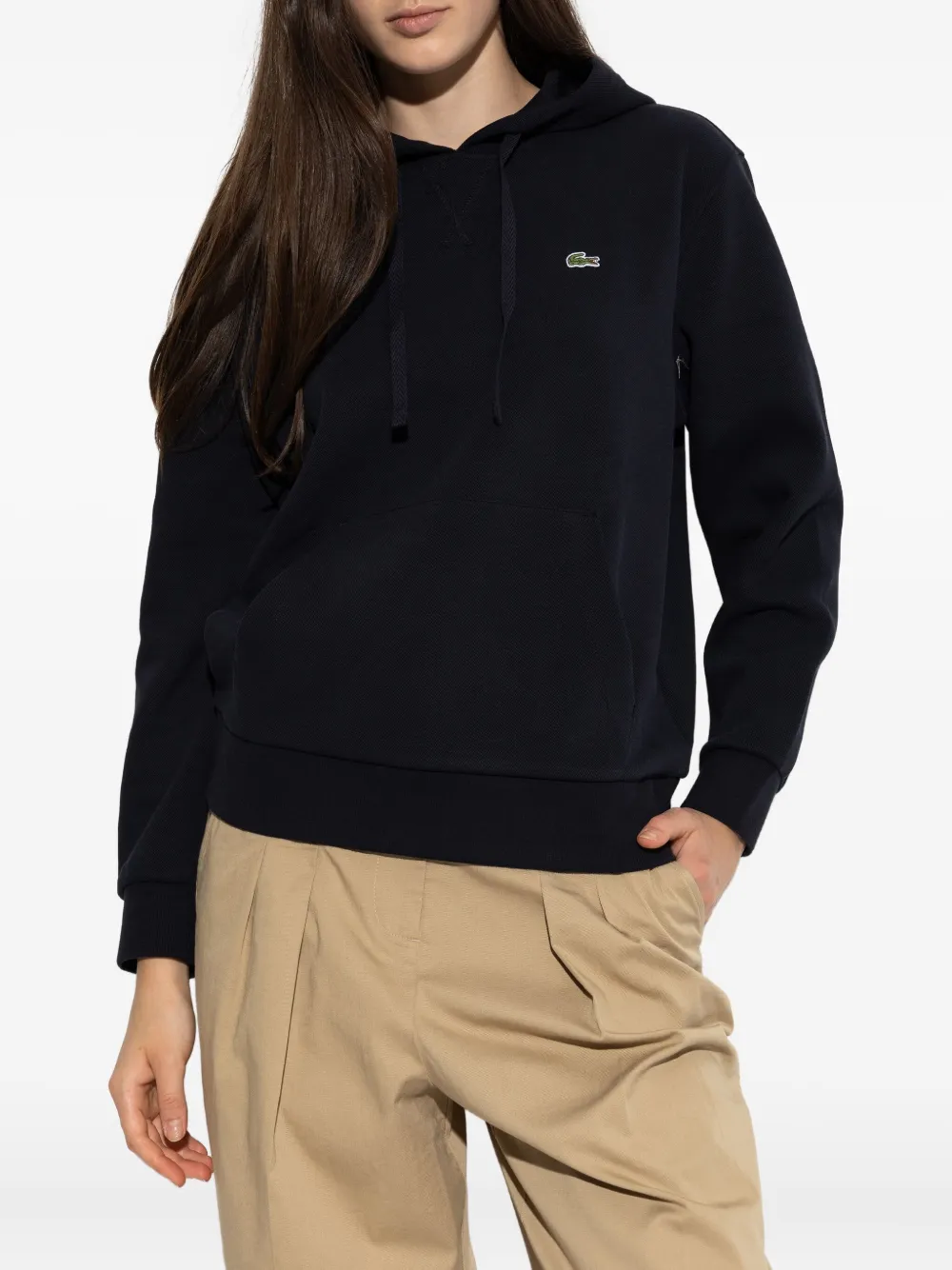 Lacoste Hoodie met logodetail Blauw