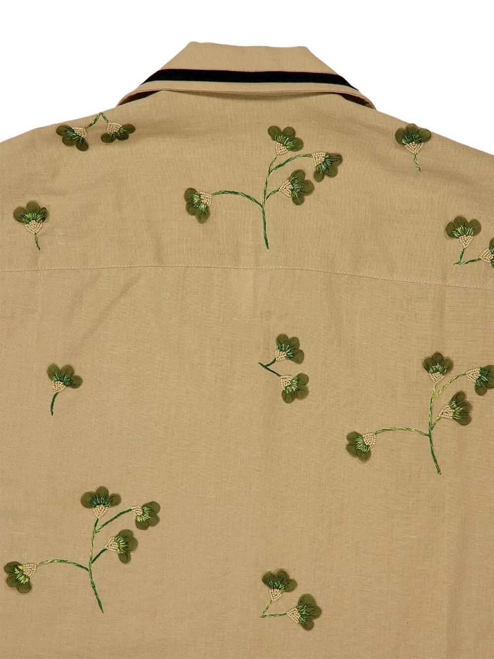 Baziszt Rust Floral-appliqué Shirt In Neutral