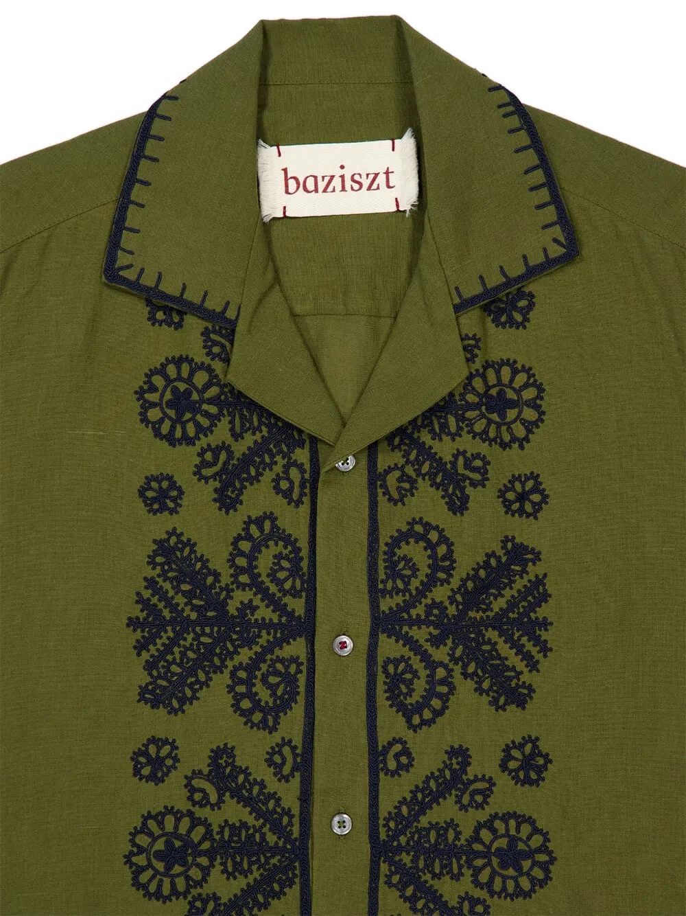 Baziszt Embroidered Long-sleeve Shirt In Green
