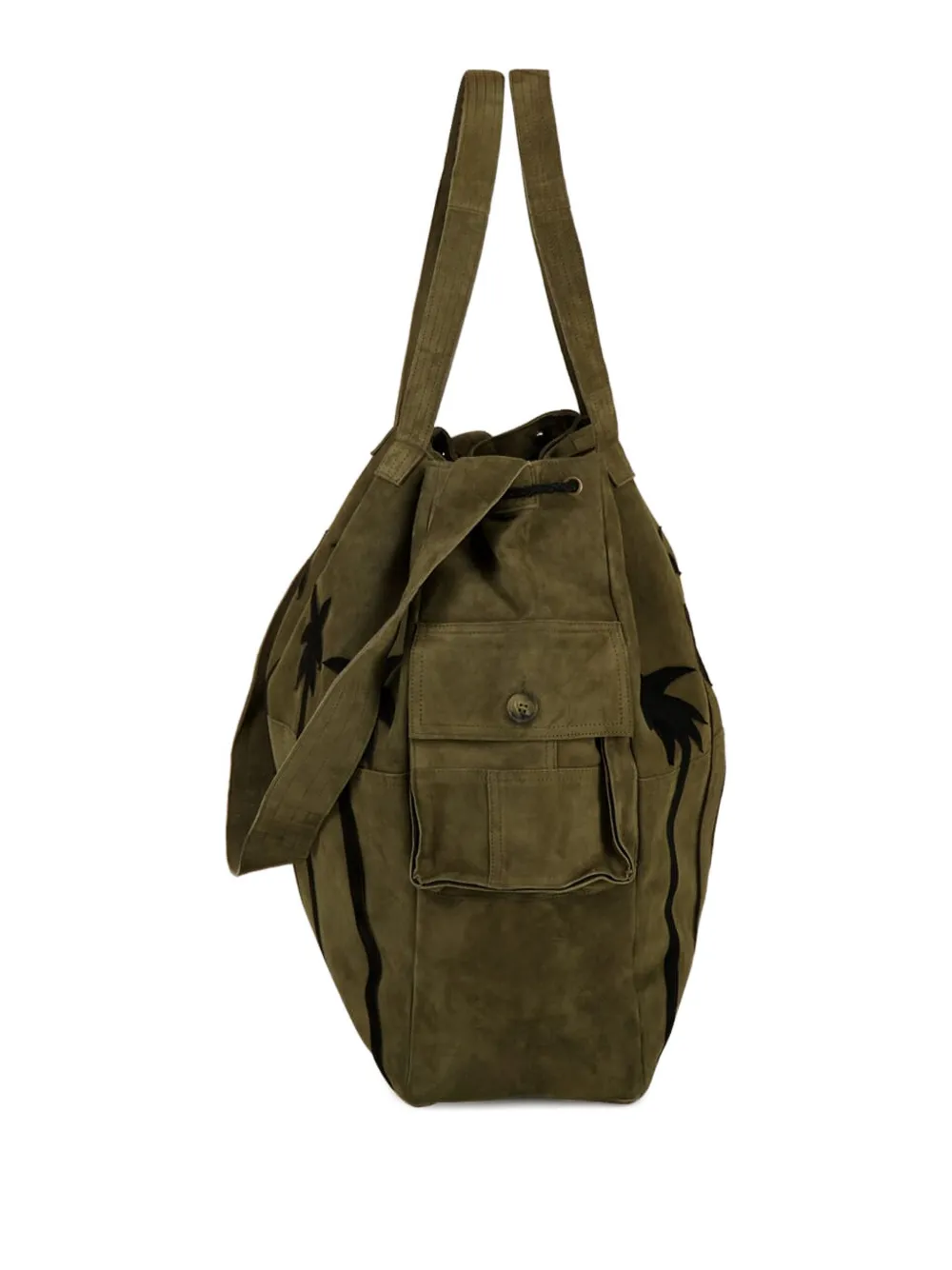 Baziszt Palm Tree Suede Shoulder Bag In Green