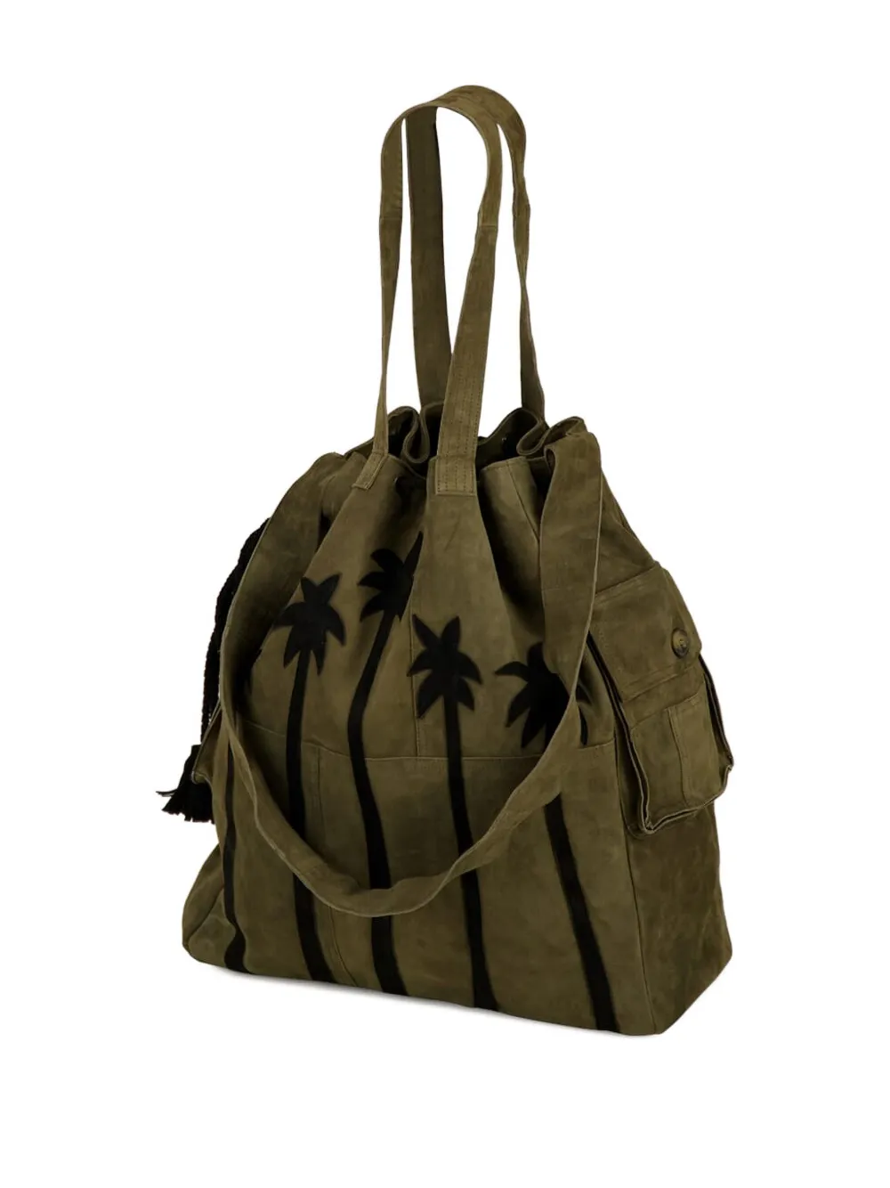 Baziszt Palm Tree Suede Shoulder Bag In Green