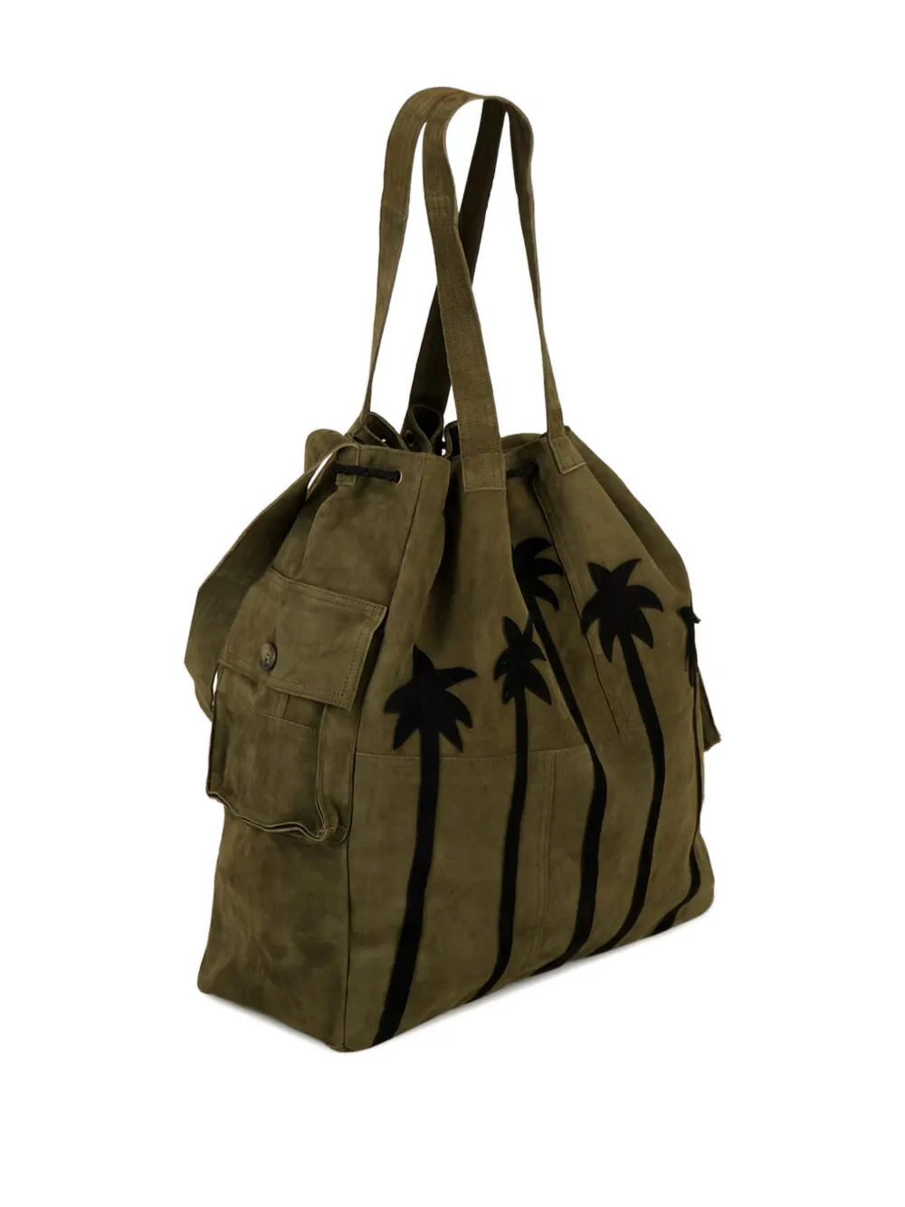 Baziszt Palm Tree Suede Shoulder Bag In Green
