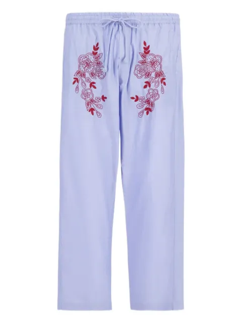 Baziszt floral-embroidered trousers