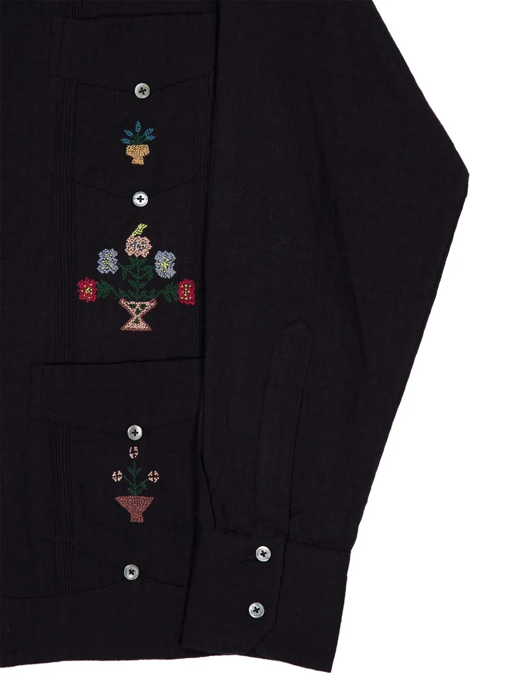 Baziszt Embroidered Long-sleeve Shirt In Black