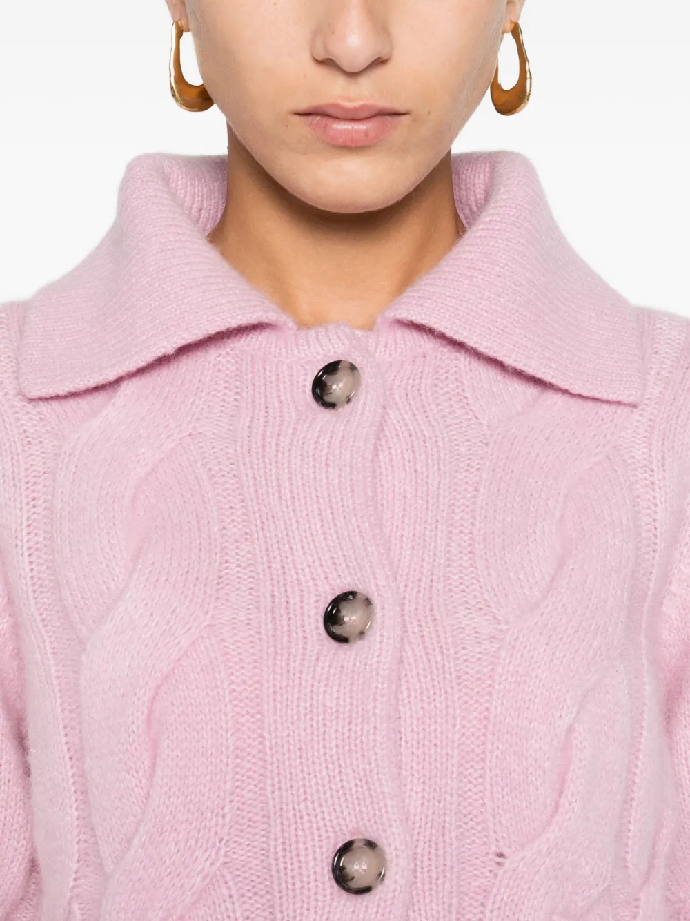 Allude Kabelgebreid vest Roze