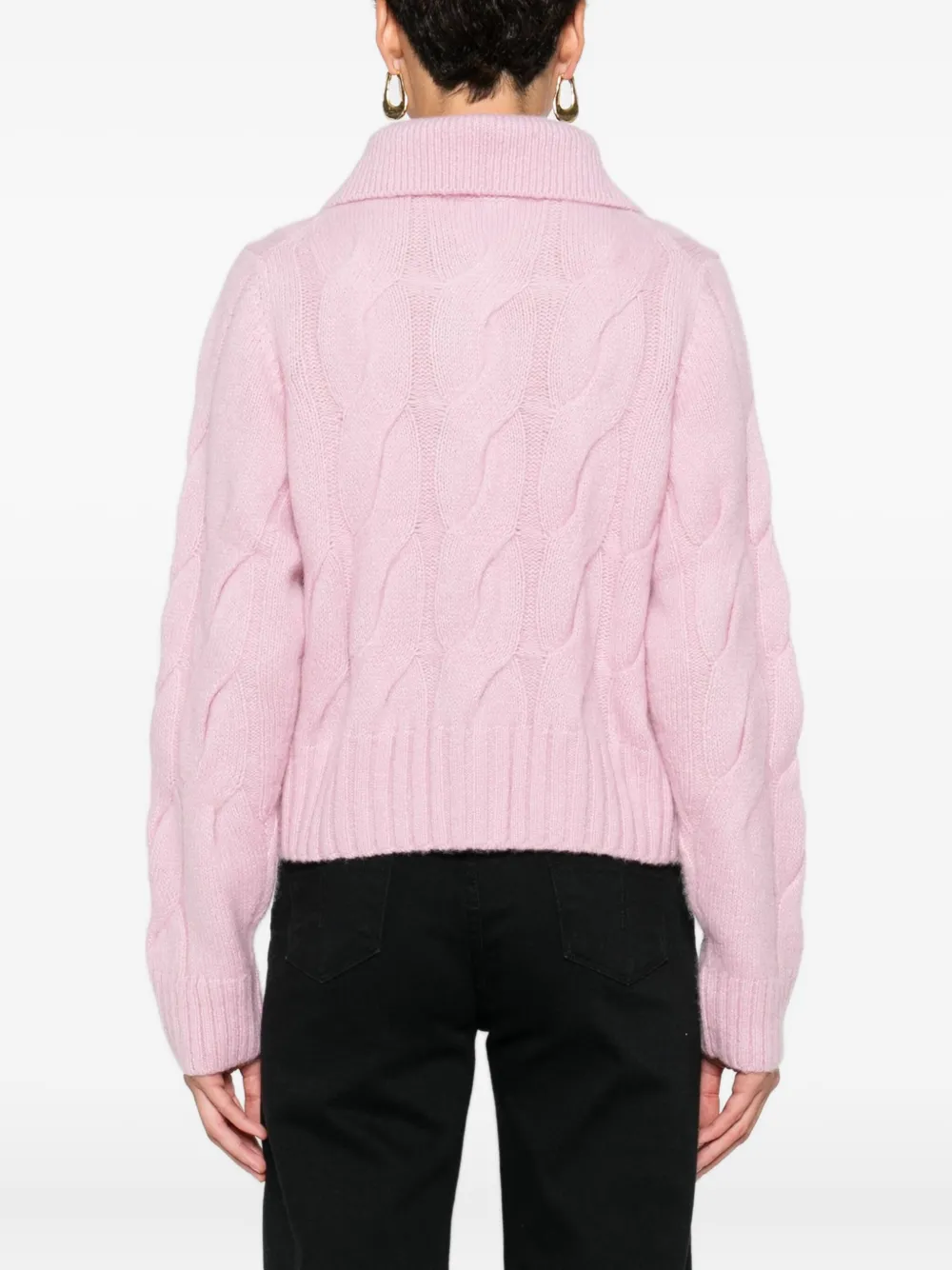 Allude Kabelgebreid vest Roze