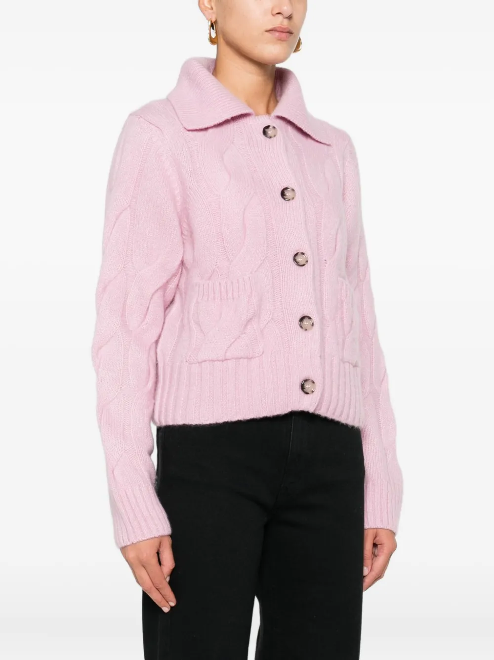 Allude Kabelgebreid vest Roze