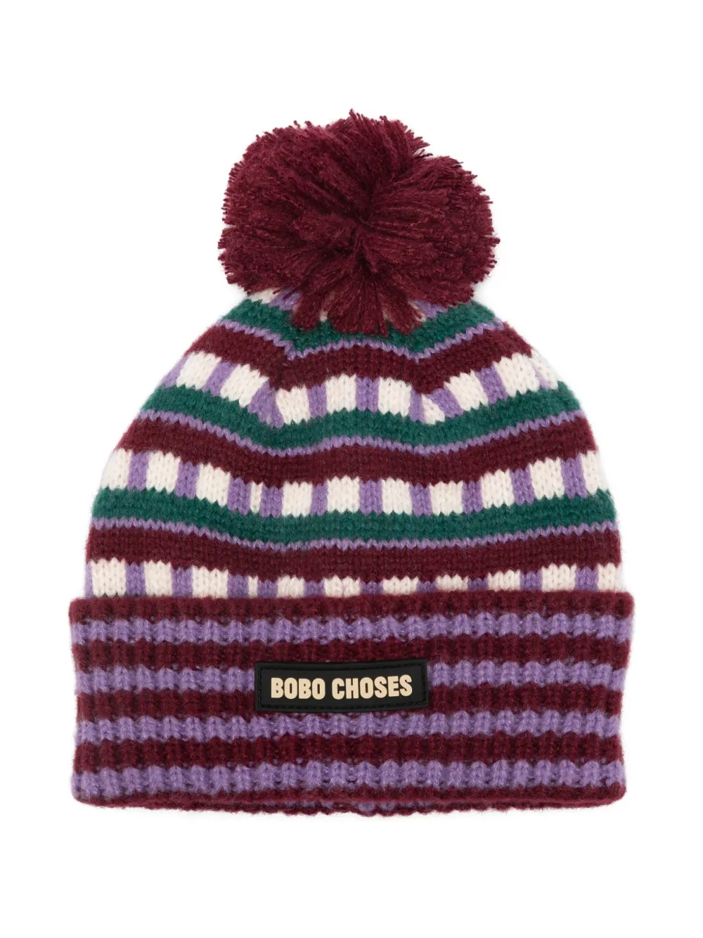 Bobo Choses Striped Pom-pom Hat In Multi