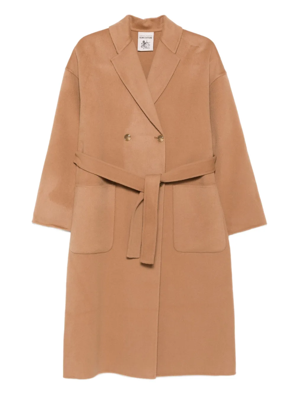 Semicouture belted double-breasted coat | Neutrals | Image 1