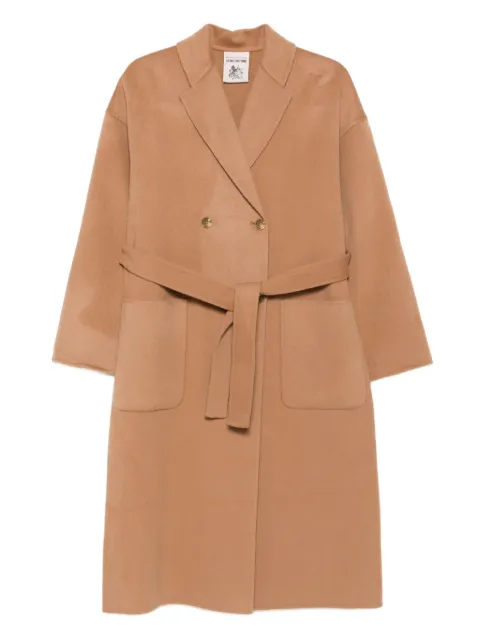 Semicouture belted double-breasted coat