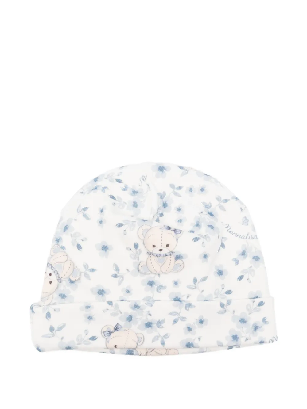 Monnalisa Beanie mit Teddy-Print | Weiß | Image 1