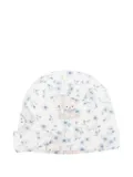 Monnalisa teddy bear-print floral beanie - White