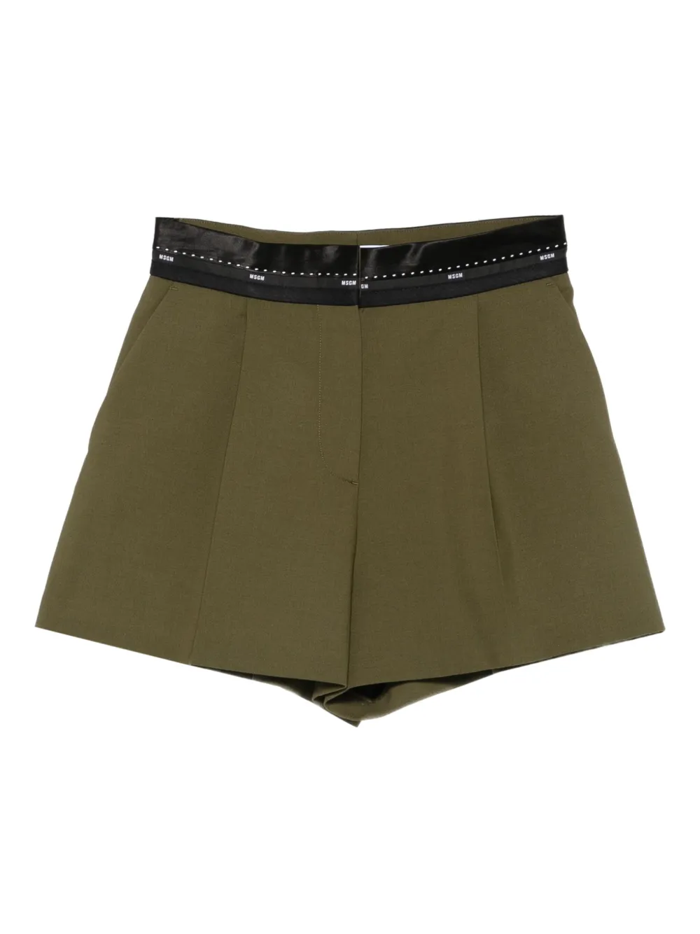 MSGM shorts con ribete de listón | verde | Image 1
