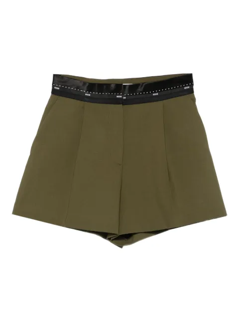 MSGM pleated-panel ribbon-trimmed shorts