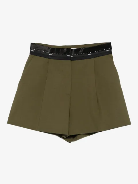 MSGM pleated-panel ribbon-trimmed shorts