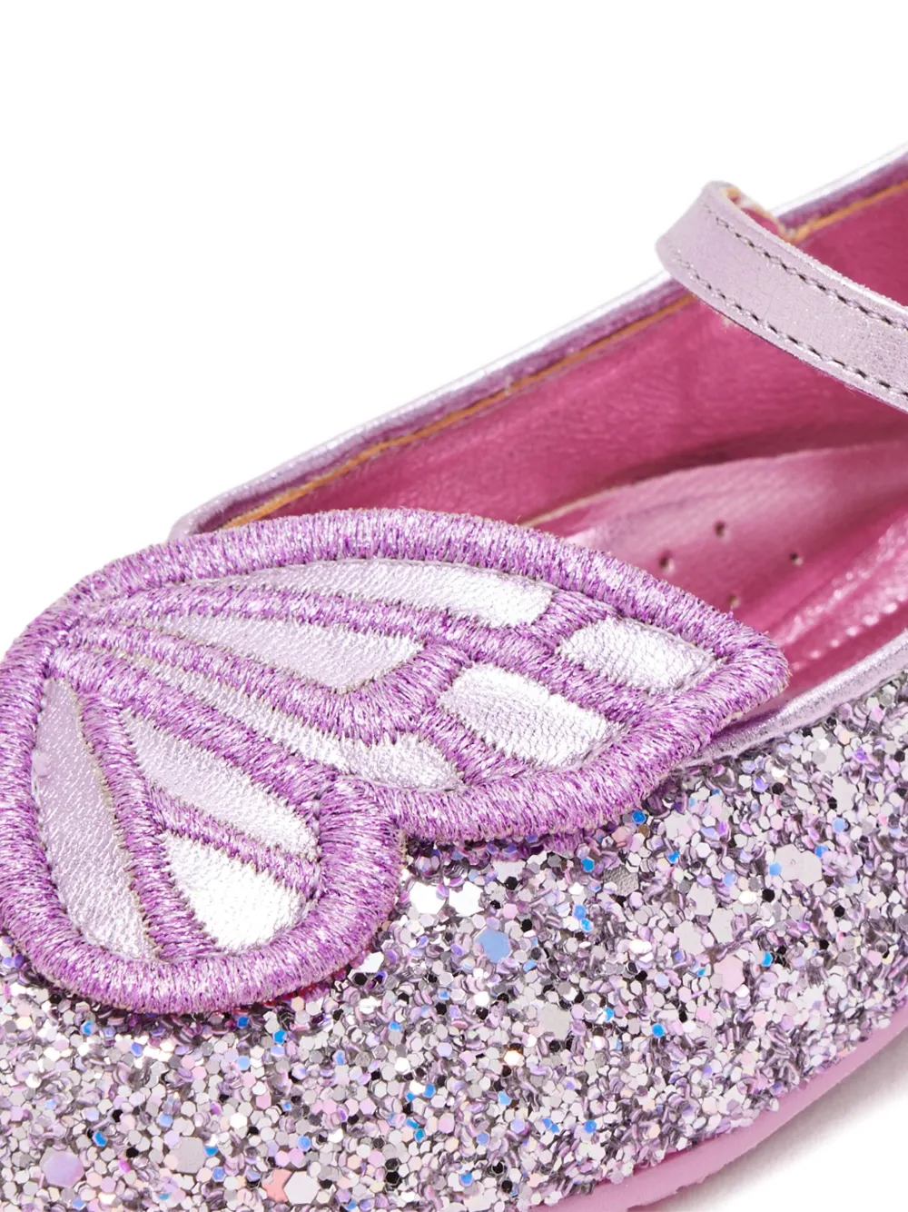 Sophia Webster Butterfly glitter ballet flats Purple