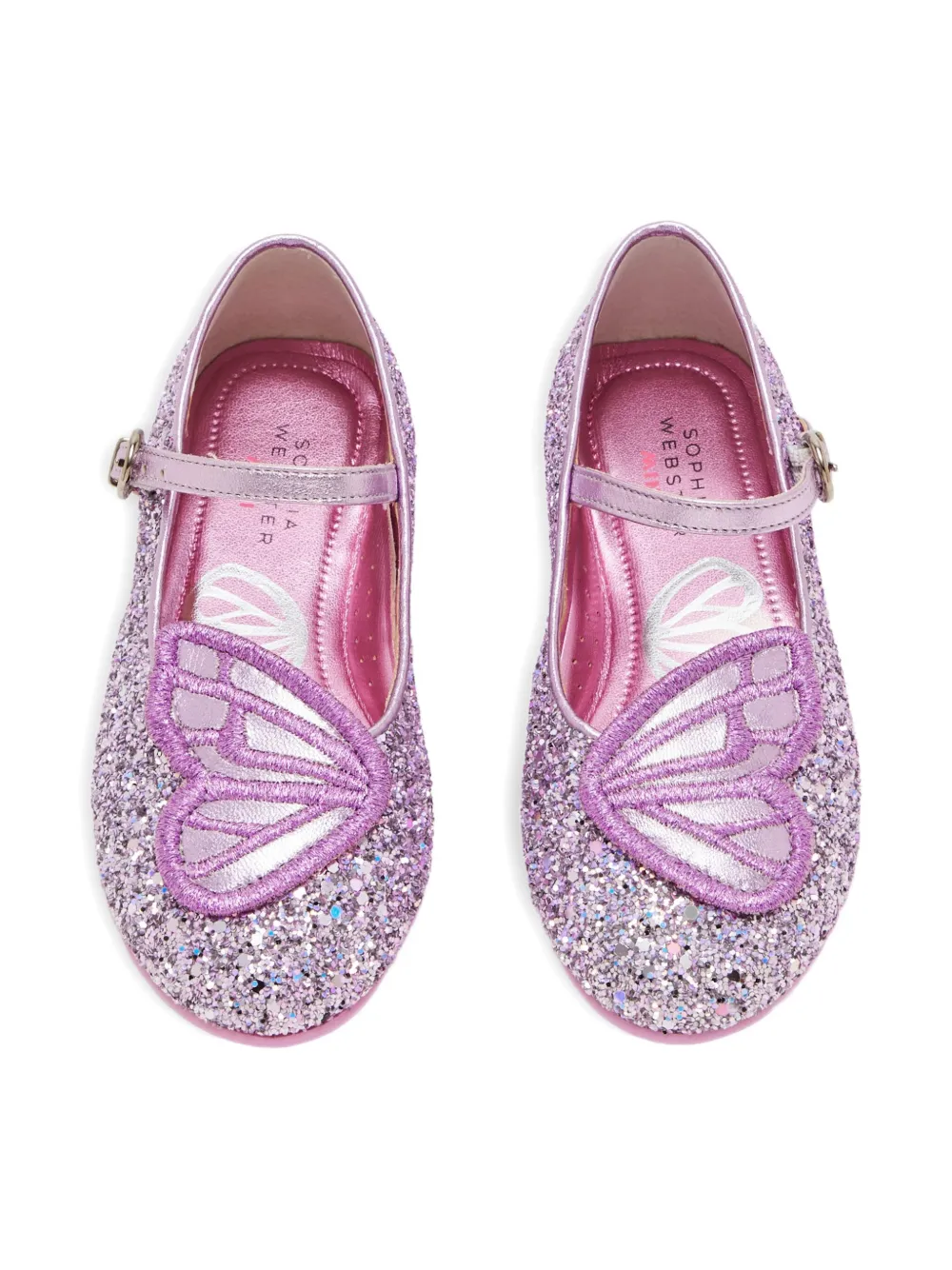 Sophia Webster Butterfly glitter ballet flats Purple