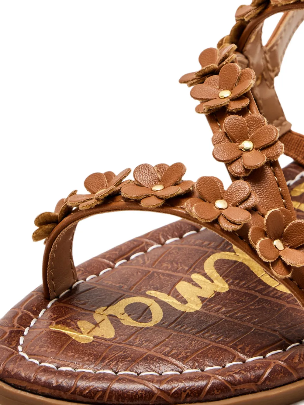 Sam Edelman flower-embellished buckle sandals Brown