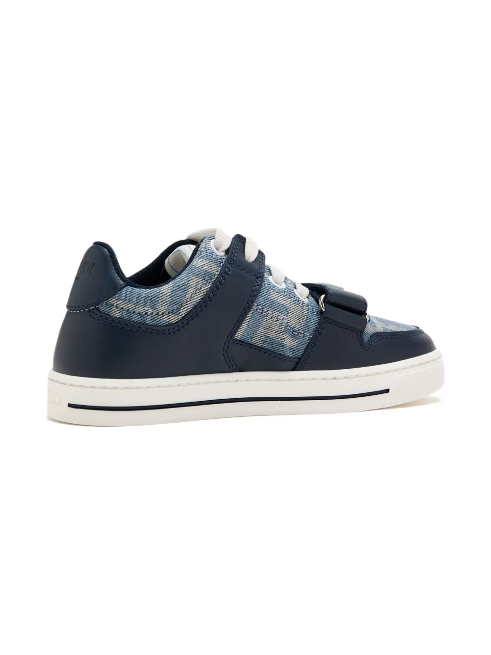 Fendi Kids FF-logo denim sneakers - Blauw