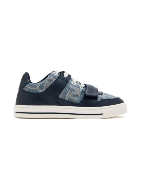Fendi Kids FF-logo denim sneakers