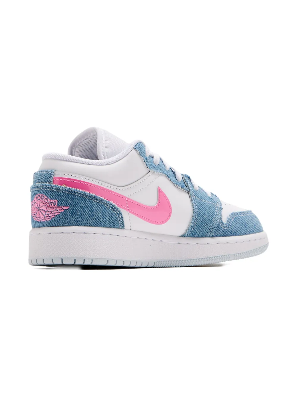 Nike Kids Air Jordan 1 denim-panel sneakers White