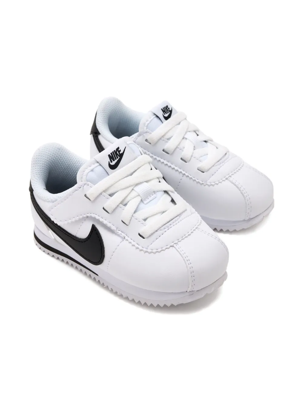 Nike Kids swoosh-detail leather sneakers White