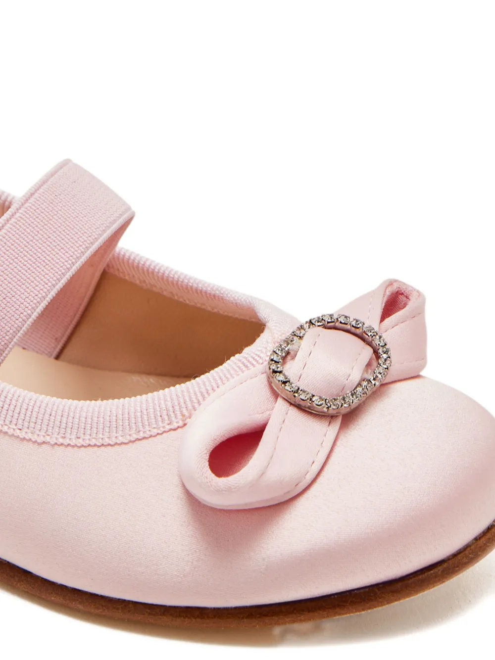 Andrea Wazen satin-bow ballerina shoes Pink