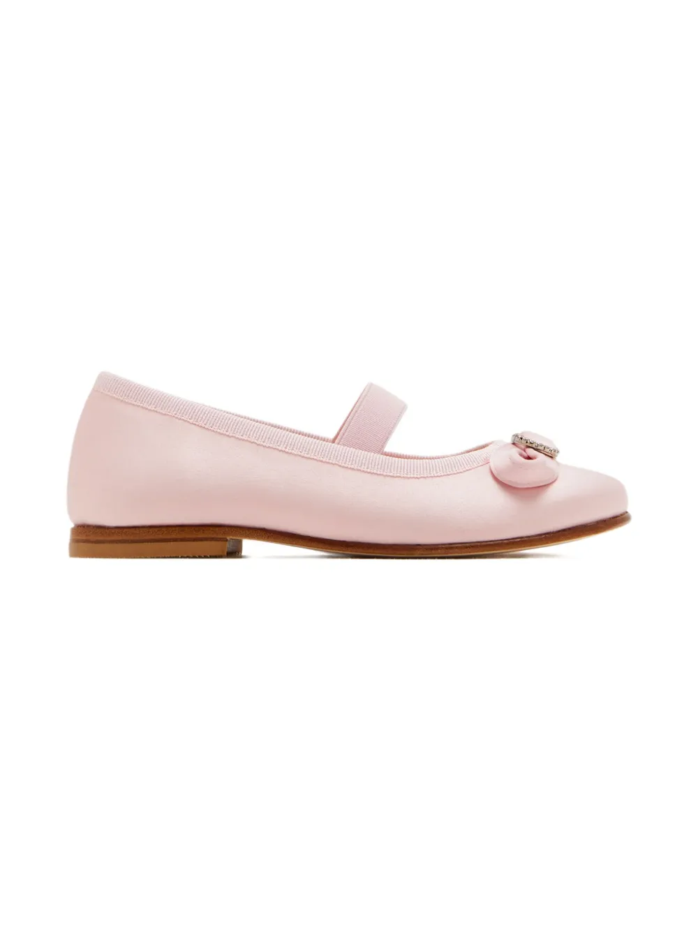 Andrea Wazen satin-bow ballerina shoes Pink
