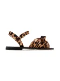 Andrea Wazen Katy leopard-print sandals - Brown