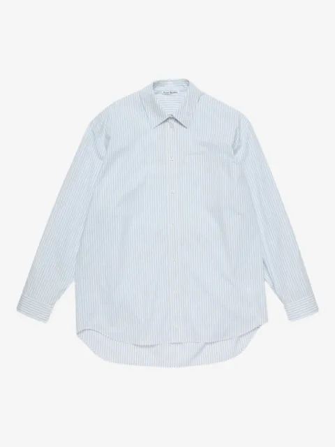 Acne Studios camisa a rayas con bolsillo de parche