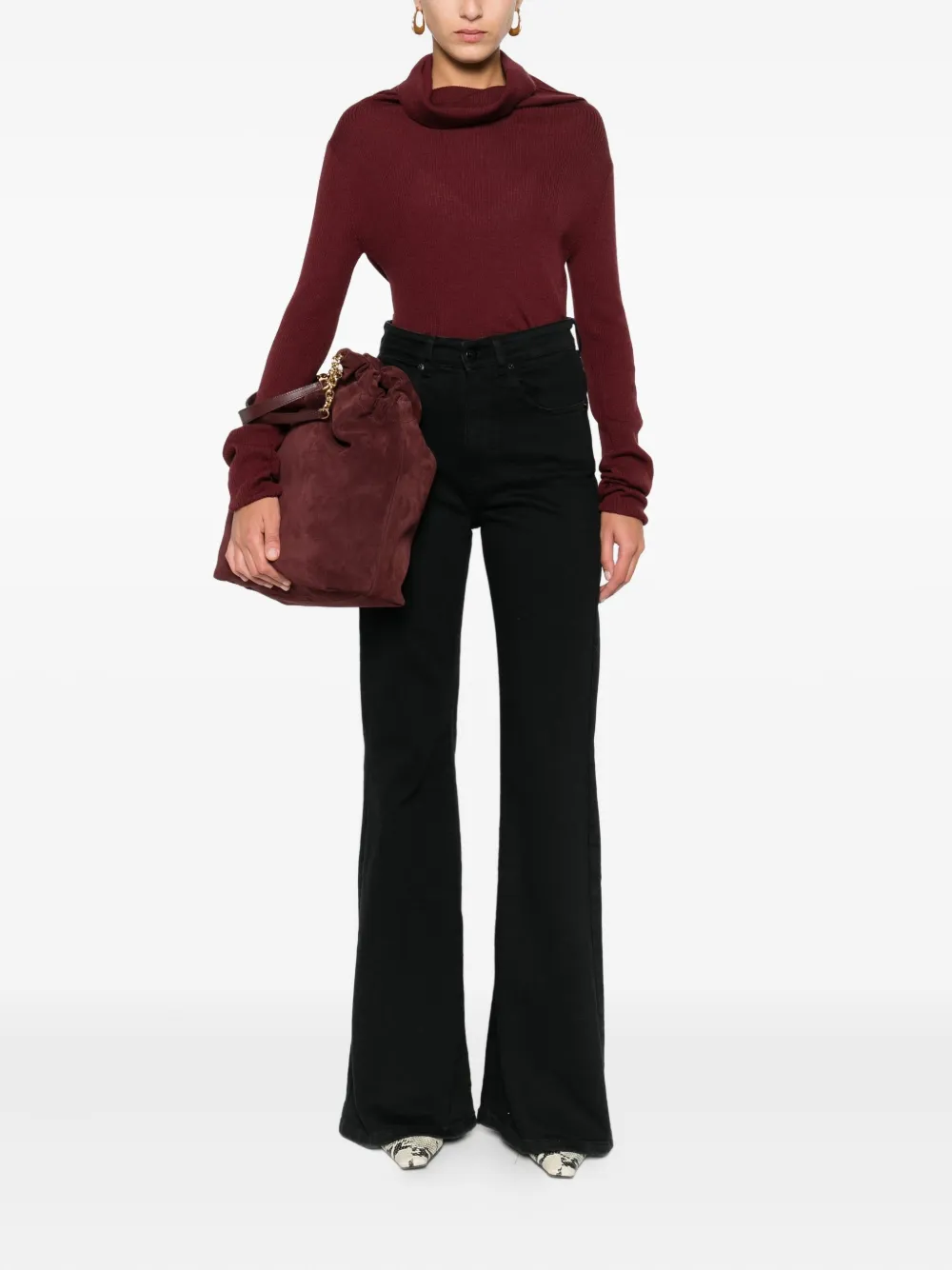 LOIS JEANS high-waisted flared jeans - Zwart