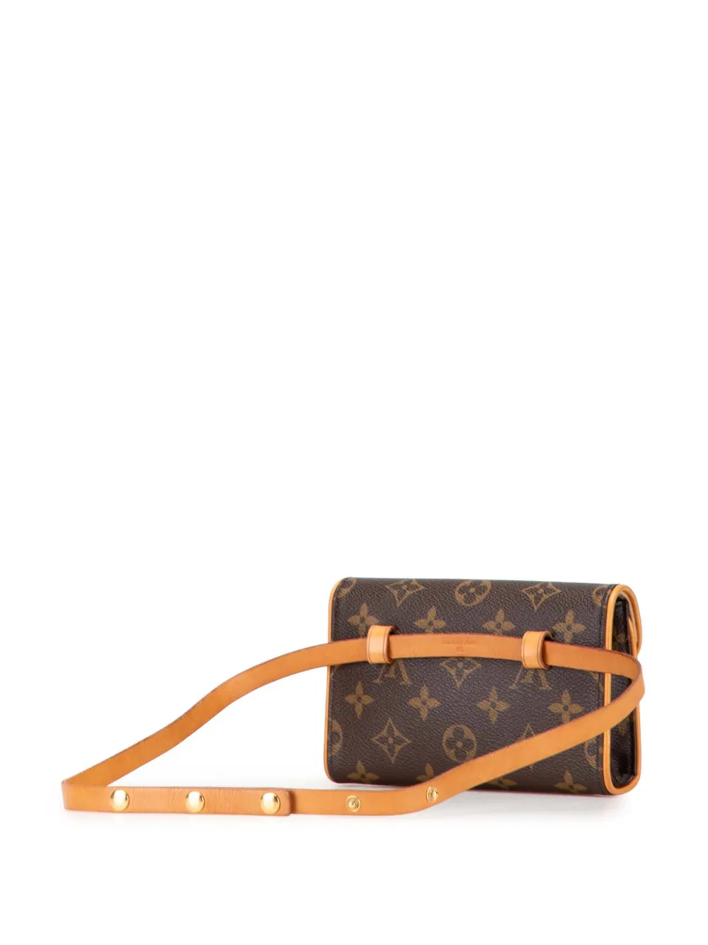 Pre-owned Louis Vuitton 2004 Monogram Pochette Florentine Belt Bag In Brown