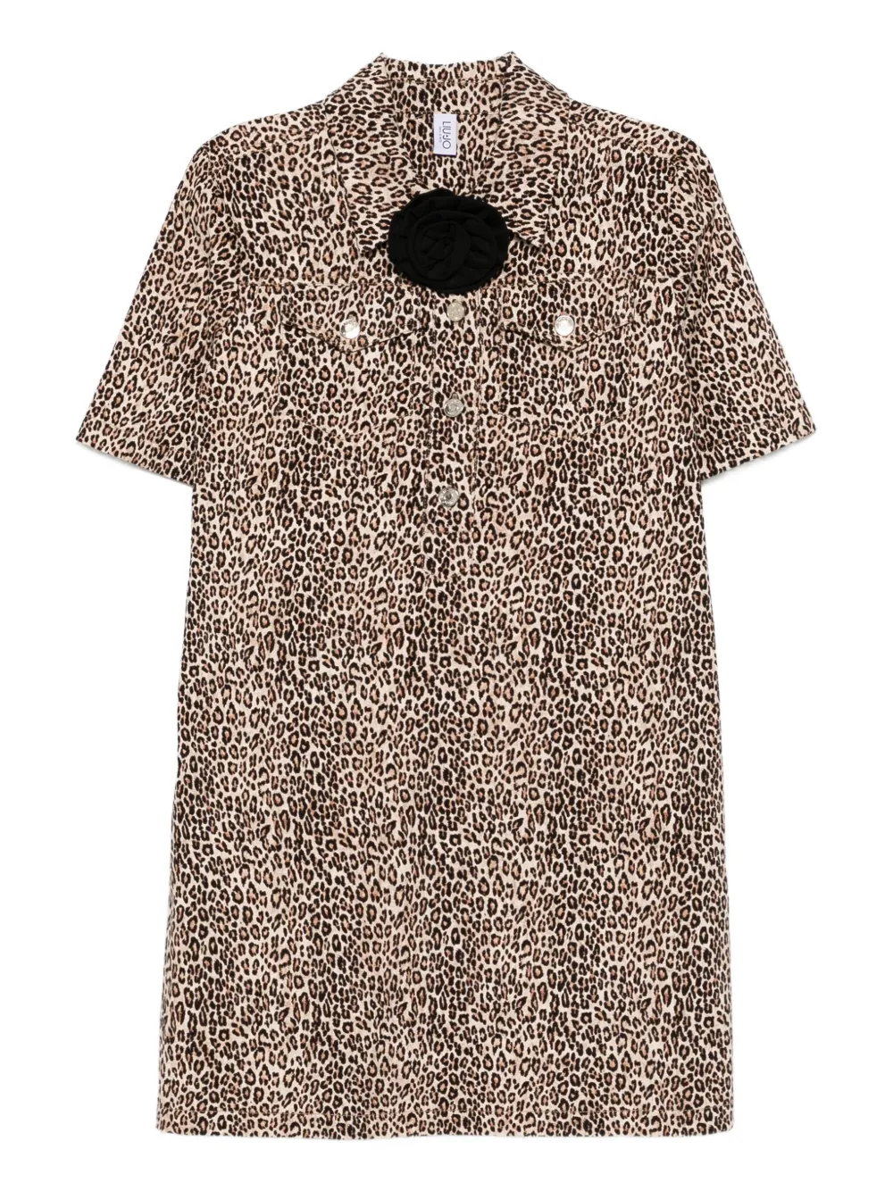 Liu •jo Leopard-print Button-front Dress In Neutral