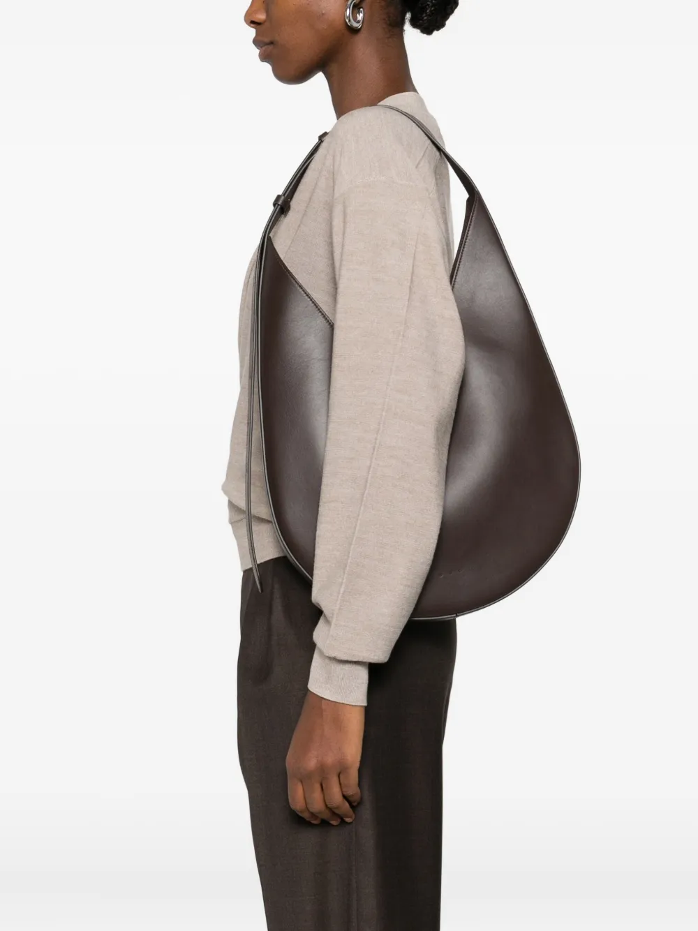 Aesther Ekme crescent suede tote bag - Bruin