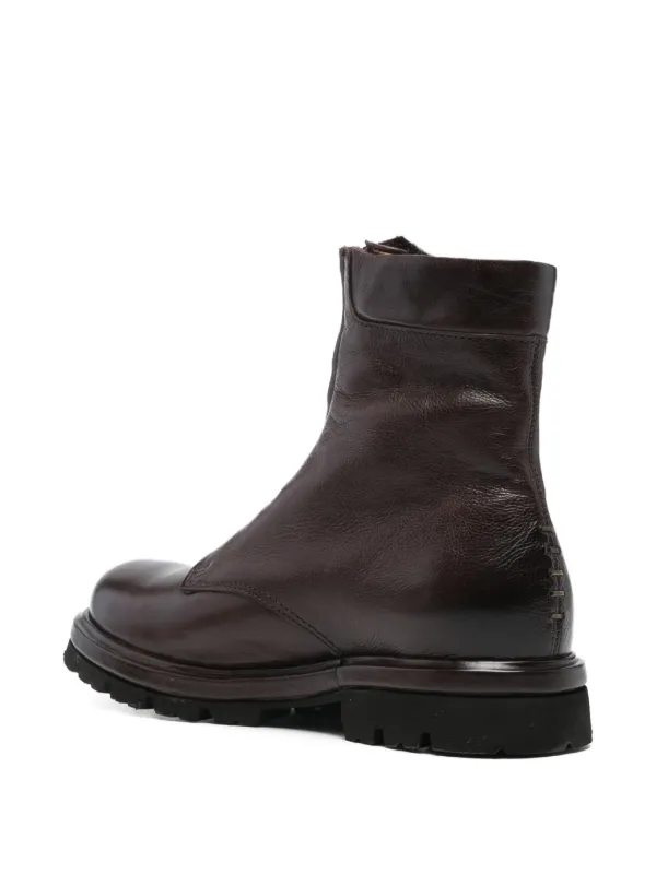 A.S.98 zip-front Leather Boots | Brown | FARFETCH