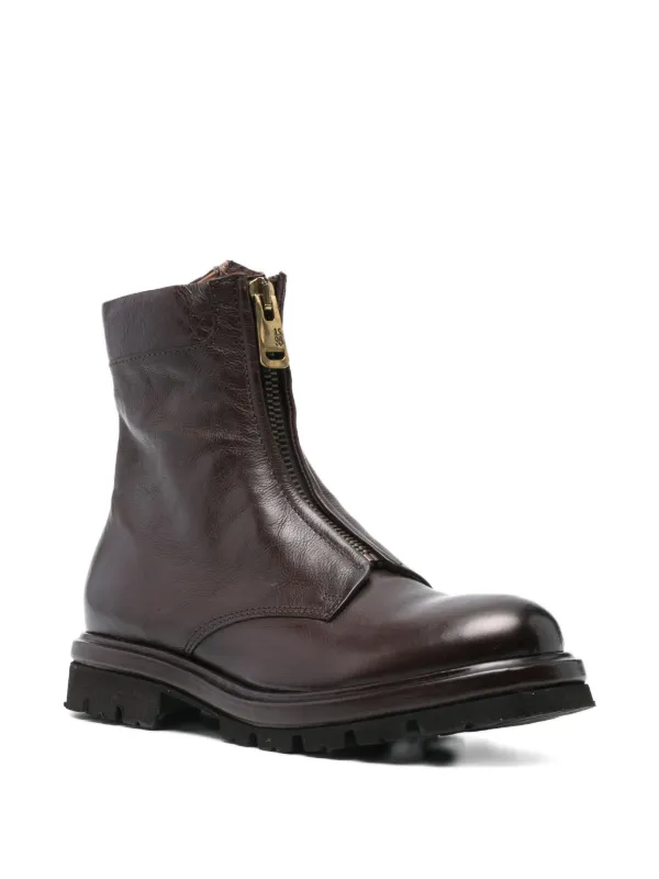 A.S.98 zip-front Leather Boots | Brown | FARFETCH