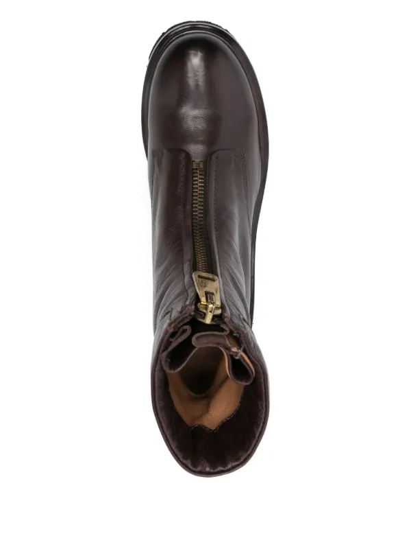 A.S.98 zip-front Leather Boots | Brown | FARFETCH